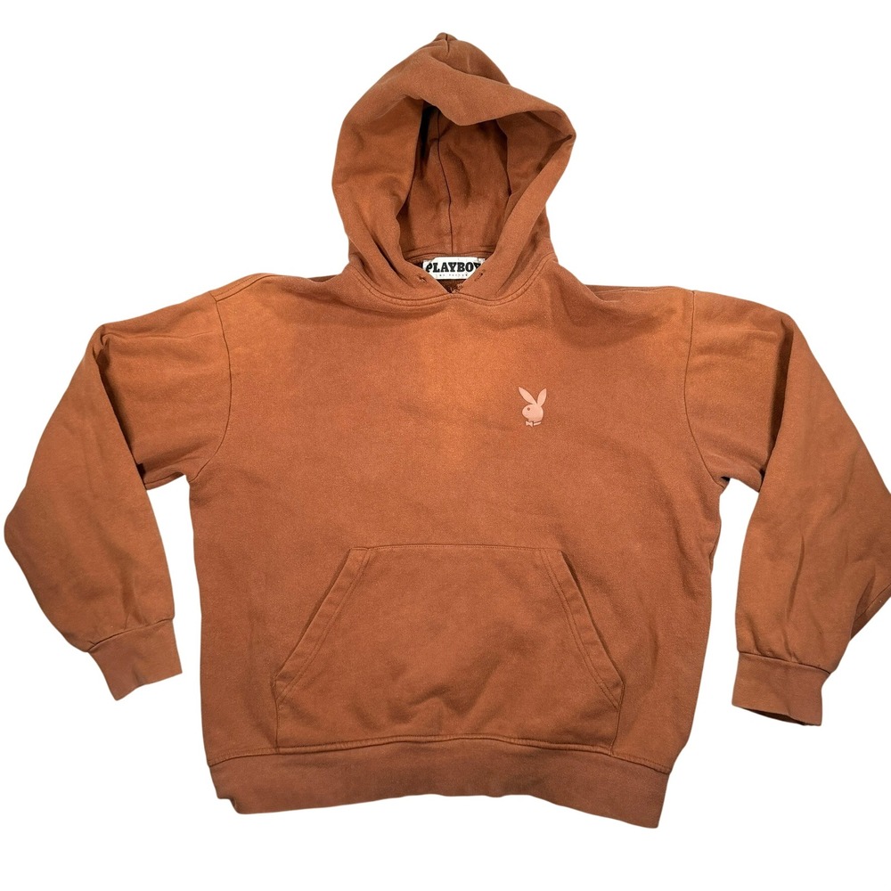 Playboy By PacSun Hoodie Small Men Brown Bunny Logo Oversized Streetwear